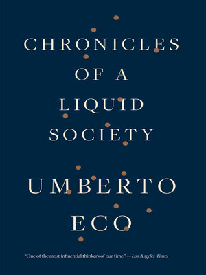 cover image of Chronicles of a Liquid Society